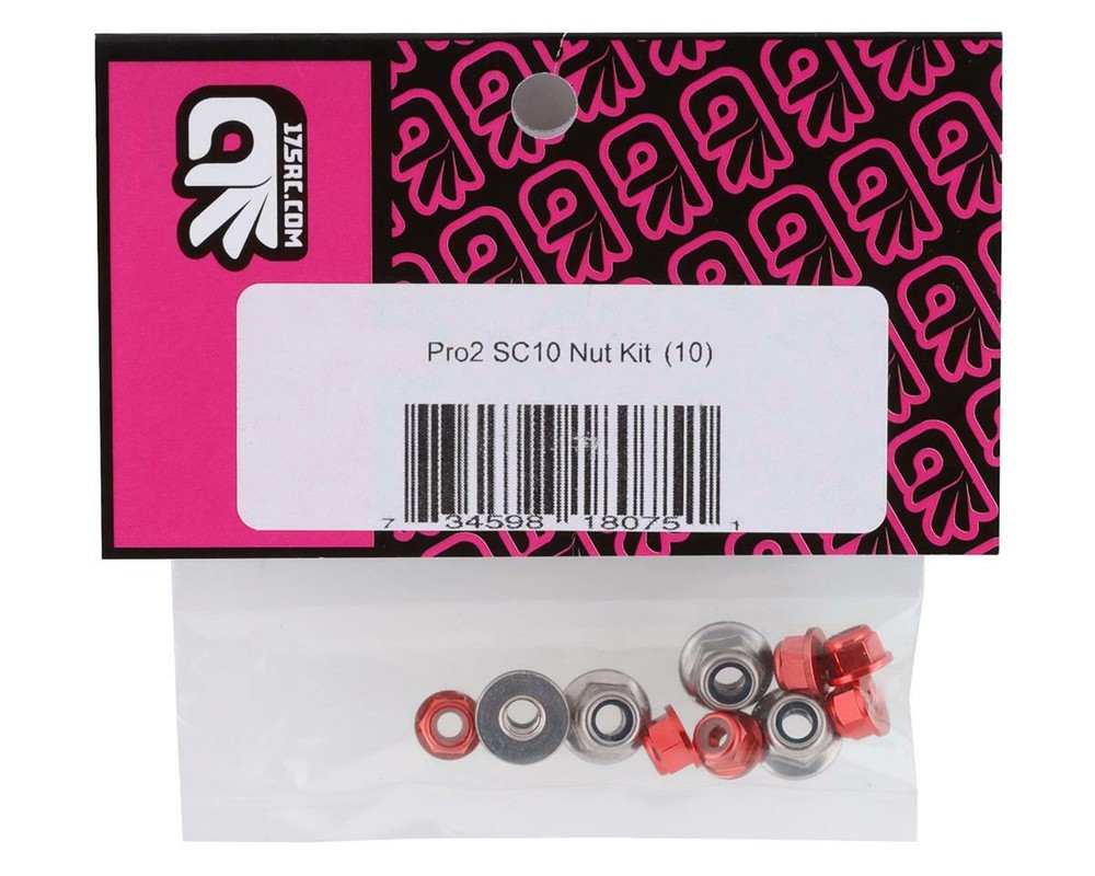 175RC Pro2 Sc10 Nut Kit (Red) (10) [175-18140]