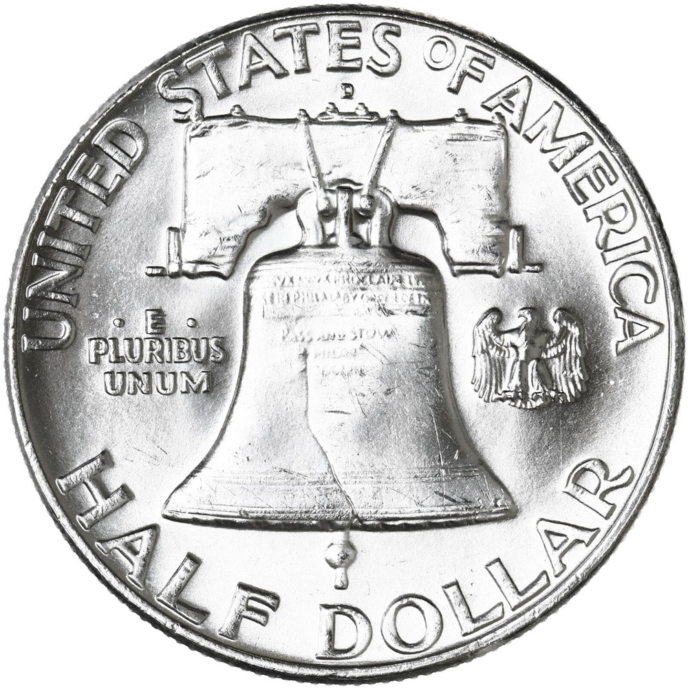 1961 D Franklin Half Dollar 90% Silver BU