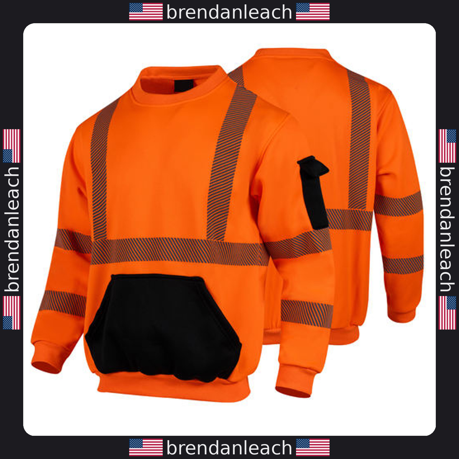 Hi Vis Hoodie for Men ANSI Class 3 Reflective Safety Sweatshirt