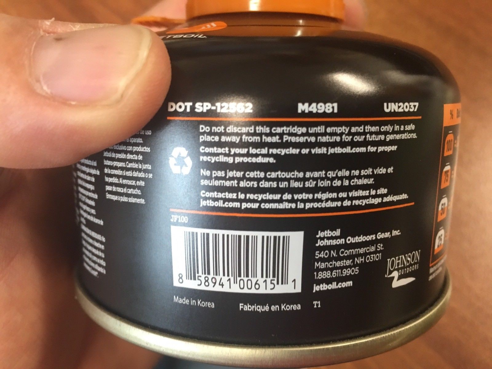 CHEAPEST on Ebay Jetboil Jetpower 100g 100 g NEW Camping Fuel Gas Canister JF100