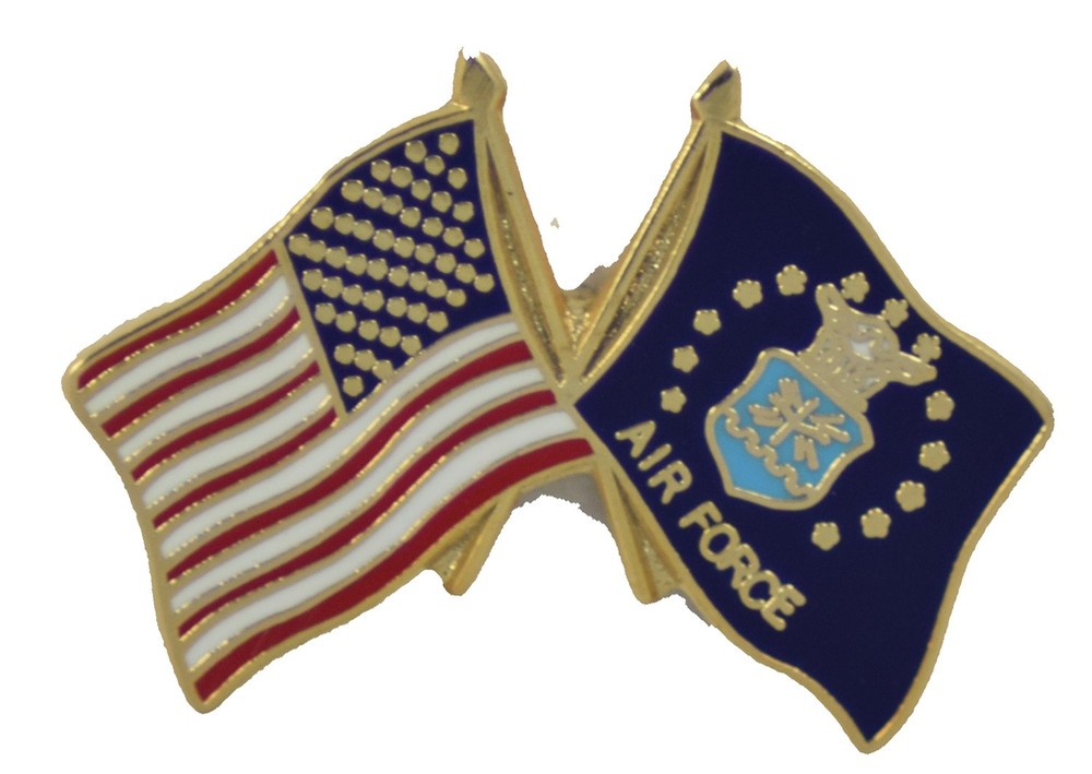 USA/AIRFORCE FLAGS HAT PIN