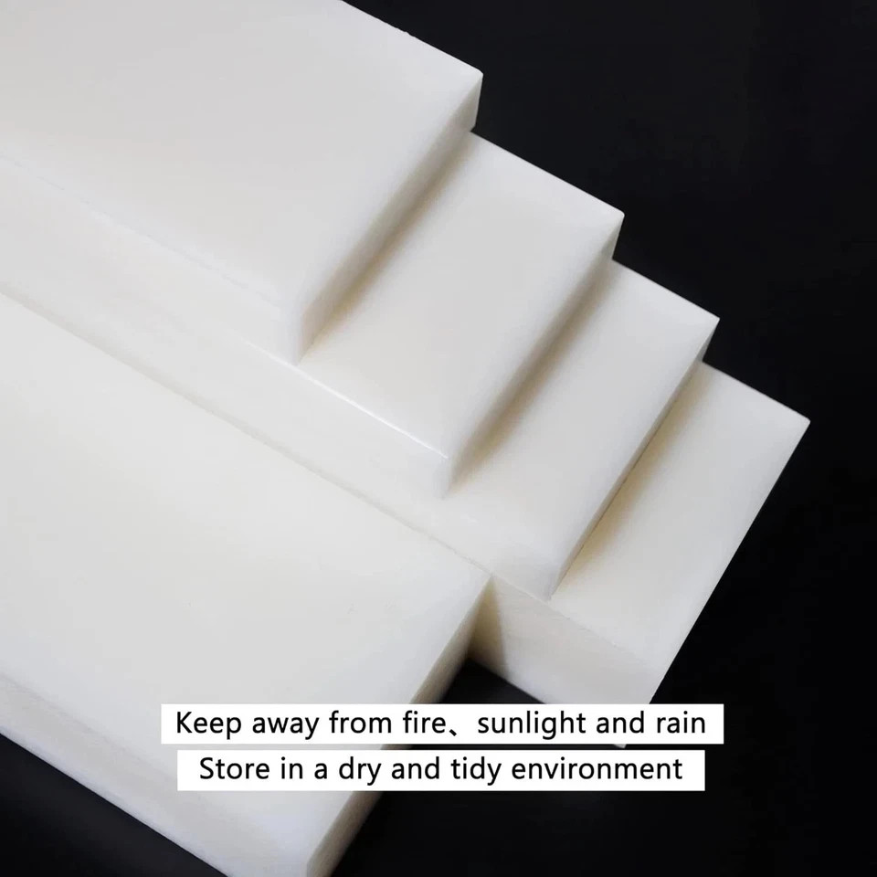 HDPE Block White PE Polyethylene Rectangular Solid Plastic 2x12x3,