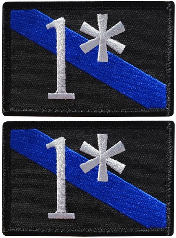 1* (One Ass To Risk) Thin Blue Line Patch | 2PC  HOOK BACK 3"X2"