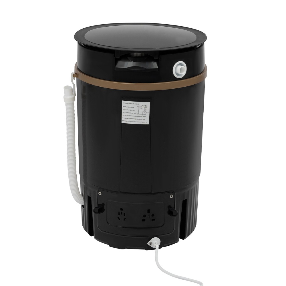 Mini Washing Machine With Drainage Basket Portable Multi-Functional Washer Black