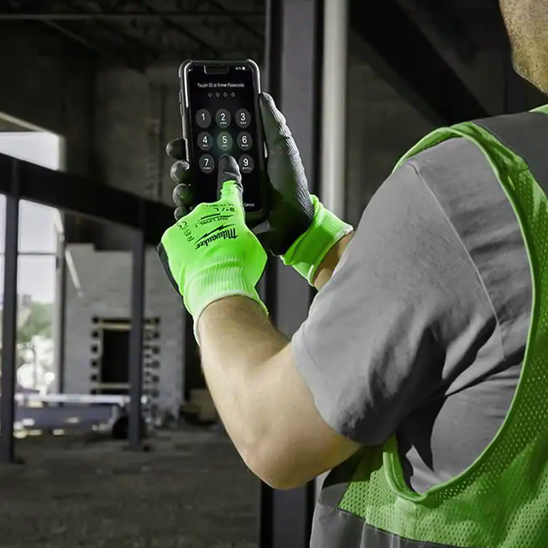 New Milwaukee Work Glove High Visibility Cut Level 1 Polyurethane Dipped 12 Pair