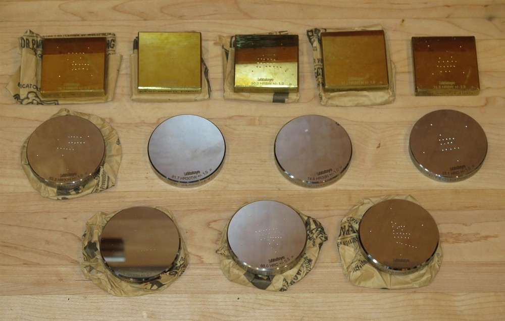 (12) Assorted Sun-Tec Hardness Standards - Mitutoyo - Rockwell Hardness Testing