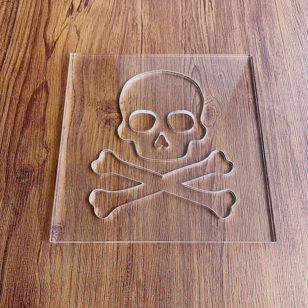 Skull Router Template Clear Acrylic Woodworking Guide Pattern 1 PCS