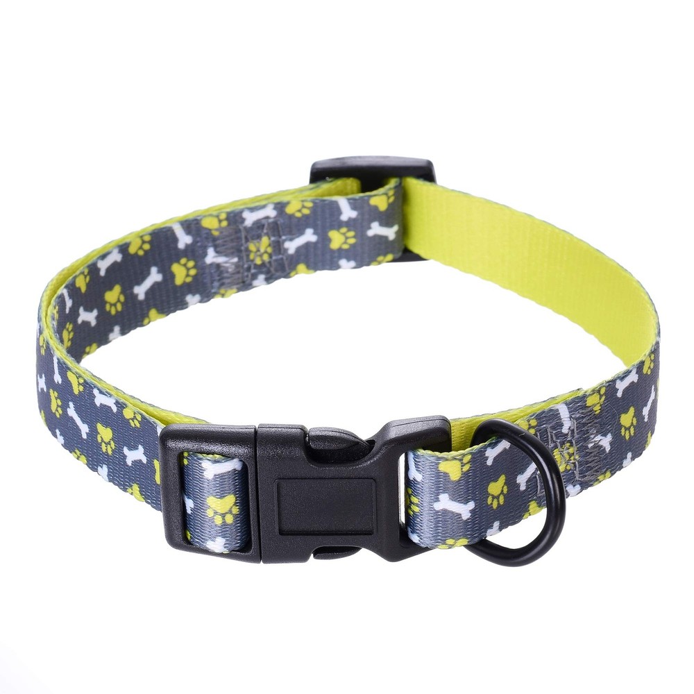 Mile High Life Medium Dog Collar – Soft Gray Puppy Collar with Fun Pattern