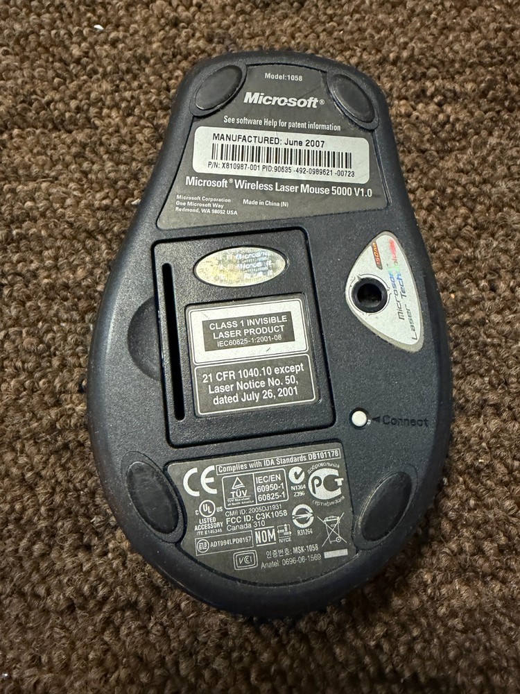Microsoft Wireless Laser Keyboard 5000, Mouse, and USB Receiver 3.1