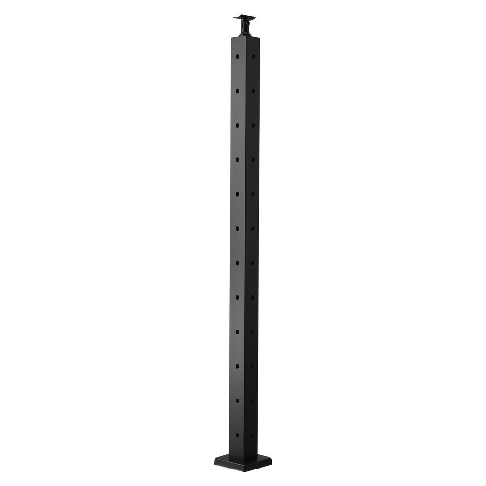 Black 42in L-Shape Corner Railing Post SUS304 for Horizontal Cable Rails