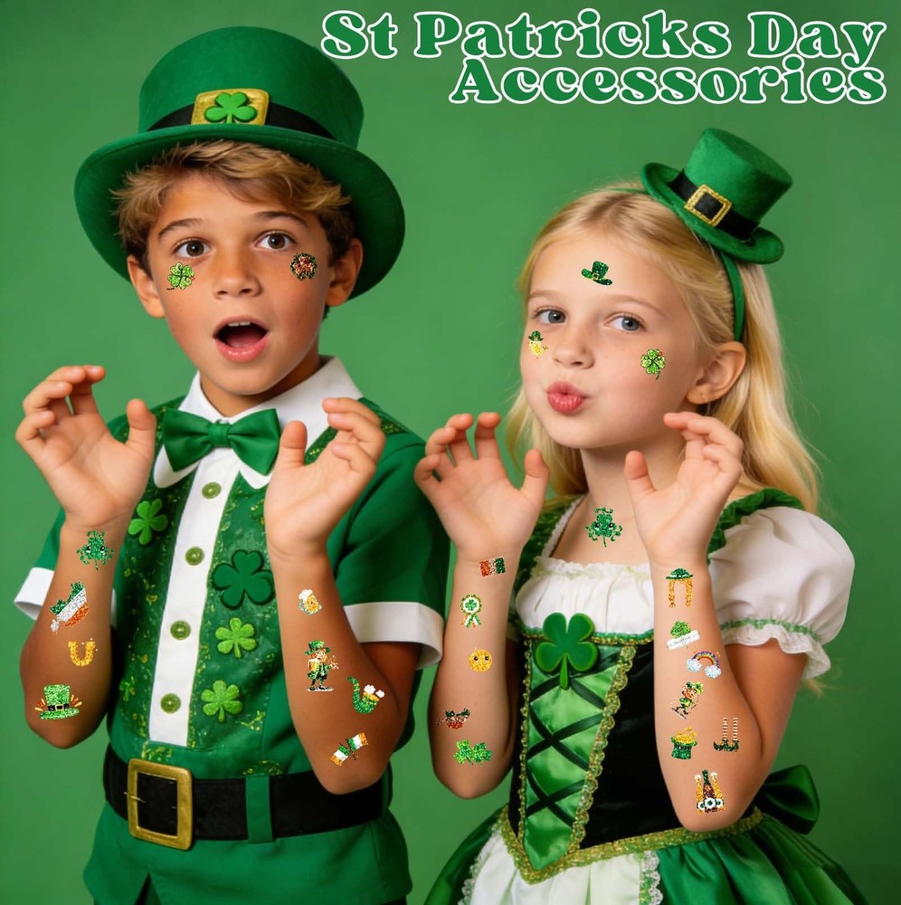 St Patricks Day Accessories & Decorations, 48Pcs St. Patrick's Green