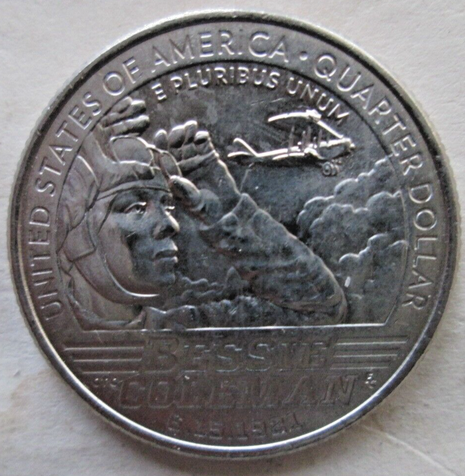 2023-P ATB "BESSIE COLEMAN", REVERSE (IDB) DIE CHIP ERROR, MS++, CIRCULATED