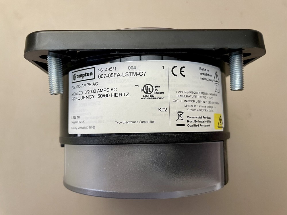 CROMPTON / TE Connectivity 007-05FA-LSTM-C7 Ammeter / New Open Box