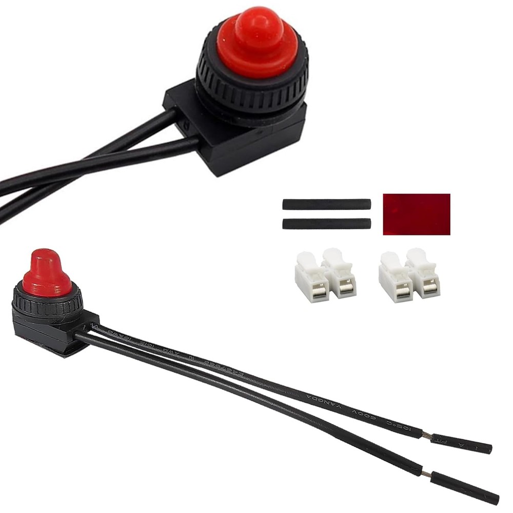 12V 24V Mini Momentary Push Button ON-Off Switch [2-Pack] Easy to Install
