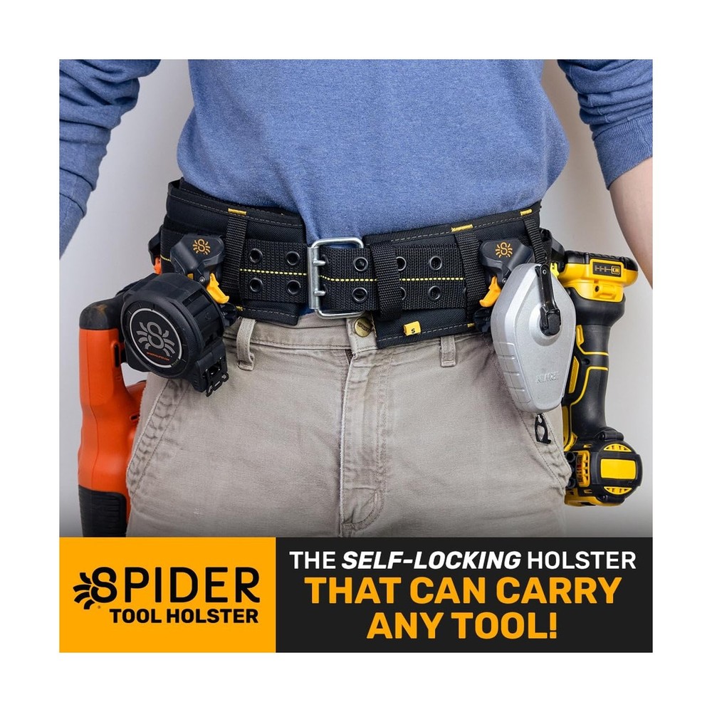 Spider Pro Tool Holster - Upgraded, Self Locking, Quick Draw Universal Tool H...