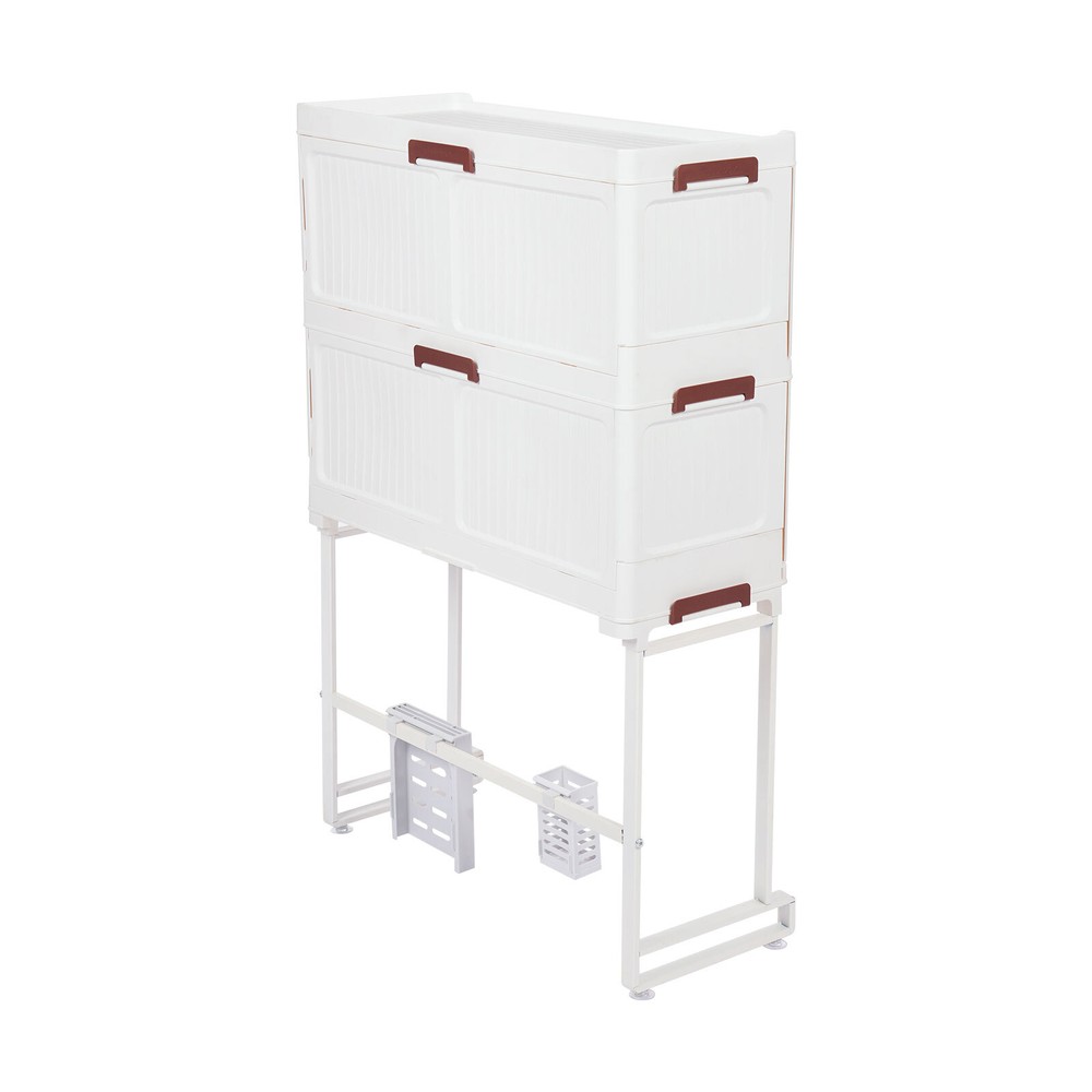2-Layers Standing Kitchen Shelf Kitchen Cabinet Standing Storage Shelf White
