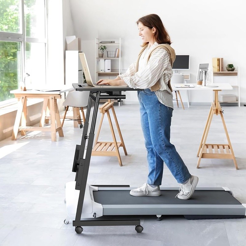 Adjustable Mobile Standing Desk Treadmill Ergonomic Height Rolling Workstation