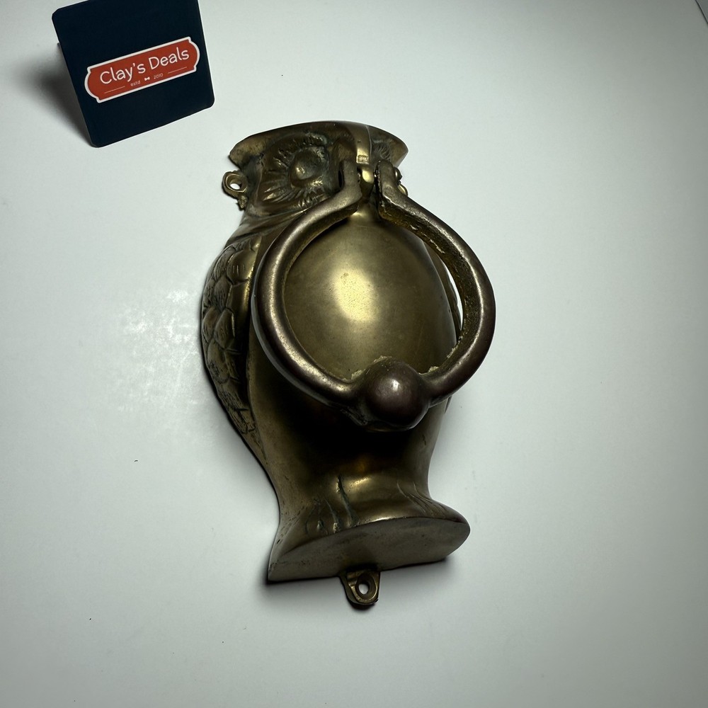 Vintage Solid Brass Owl Door Knocker – Mid Century Hardware