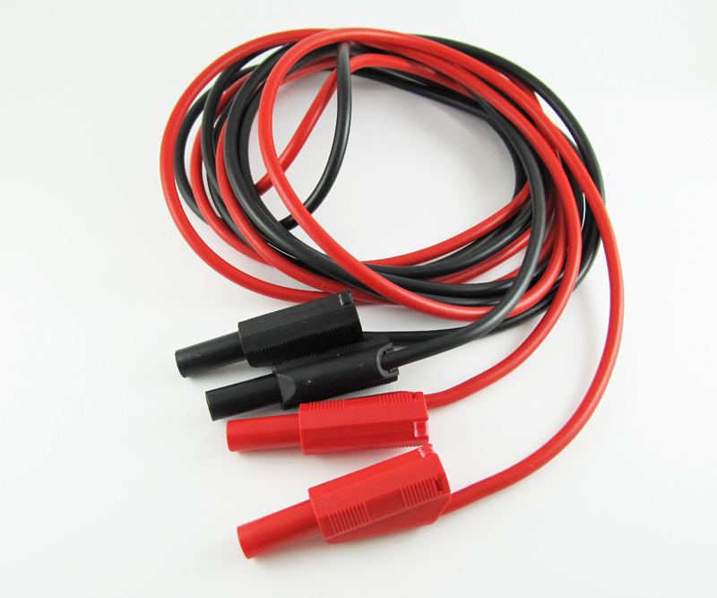 1 pair 2M Safety Silicon Test Cable Double Full Insulated Stackable Banana Plug