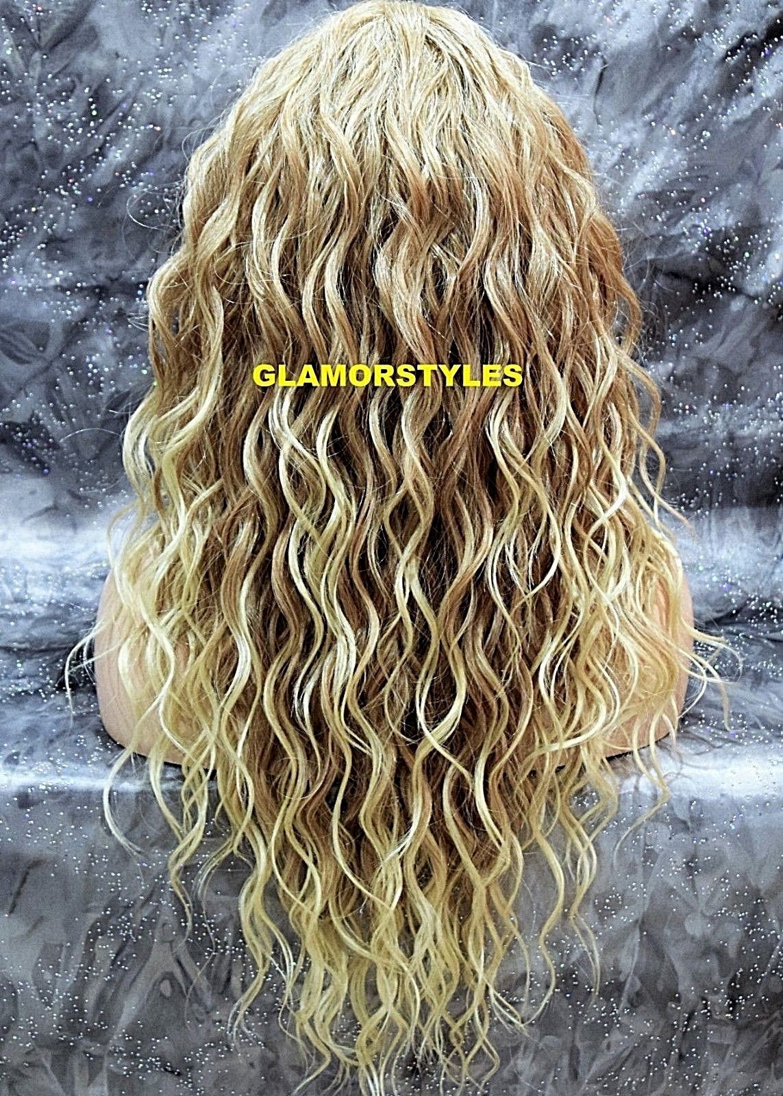 LACE FRONT FULL WIG LONG CURLY LAYERED MEDIUM BLONDE MIX T27.613 HEAT OK NWT