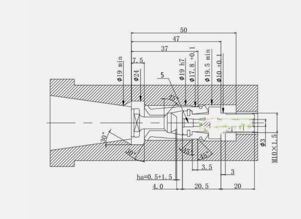 1Pc BT30 4 Petal Clamp Pull Claw CNC Spindle 45 Degree Outer Screw Pull