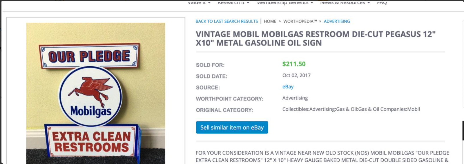 VINTAGE TEXACO OUR PLEDGE CLEAN RESTROOMS 11 3/4" METAL GASOLINE OIL FLANGE SIGN