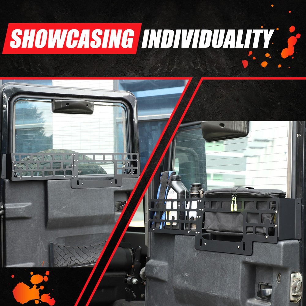 Tailgate Window Storage Fence Molle Panel Rack For Land Rover Defender 2004-2018