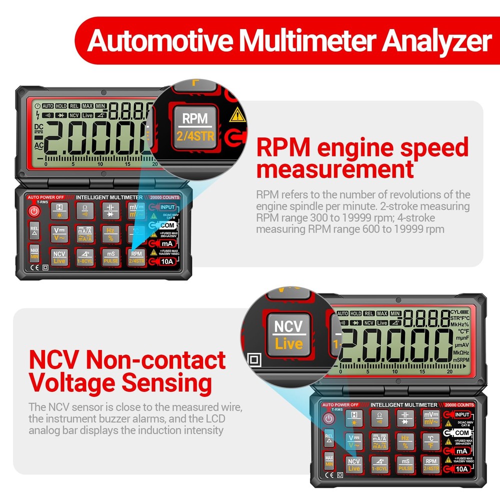 ANENG Multimeter,20000 Counts Digital Rechargeable Automotive Engine...
