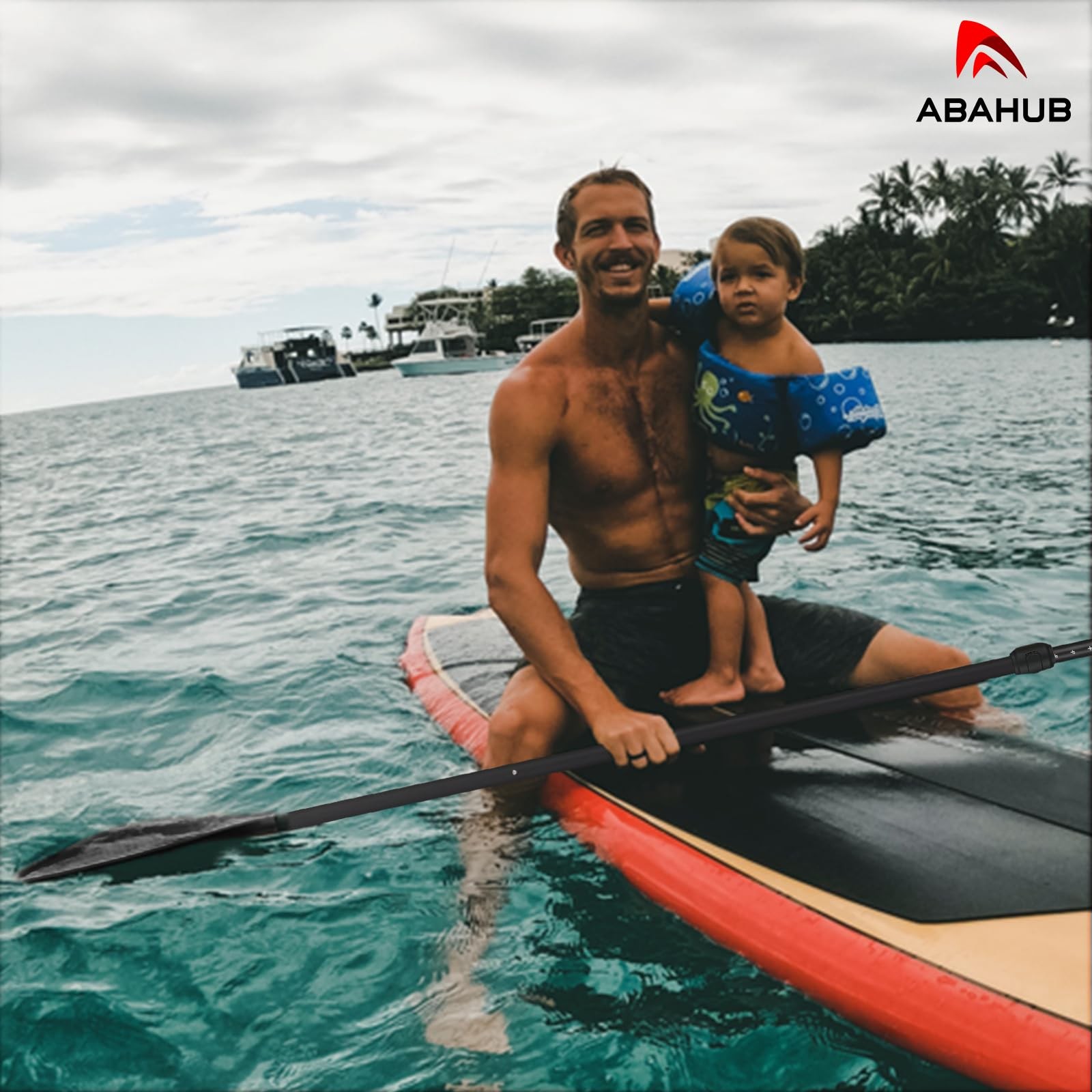Abahub SUP Paddle 3-Piece Adjustable Lightweight Aluminum Alloy Paddleboard