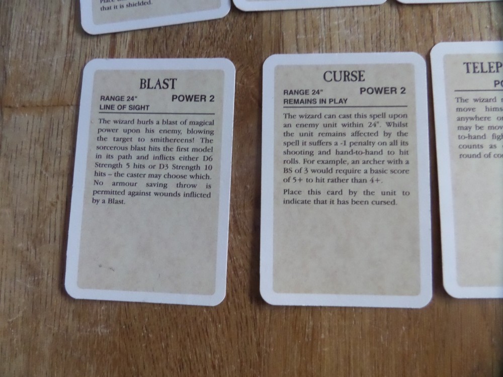 Warhammer Battle Magic Cards x 10