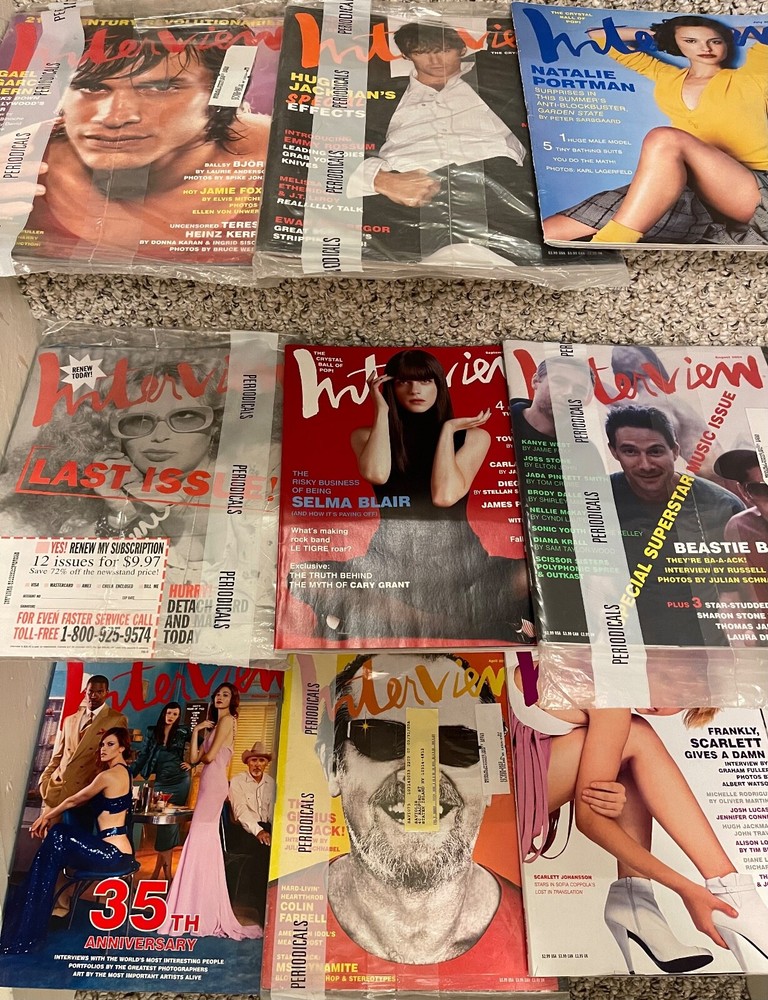 Interview Magazine Back Issues April 2001-November 2004 You Pick One