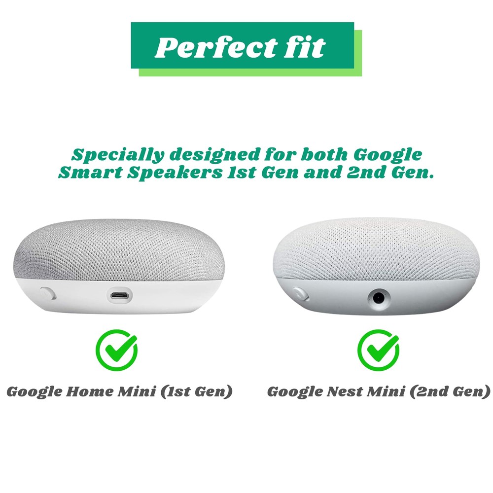Outlet Wall Mount Holder for Google Nest Mini 2-Pack Space-Saving with Cord ...