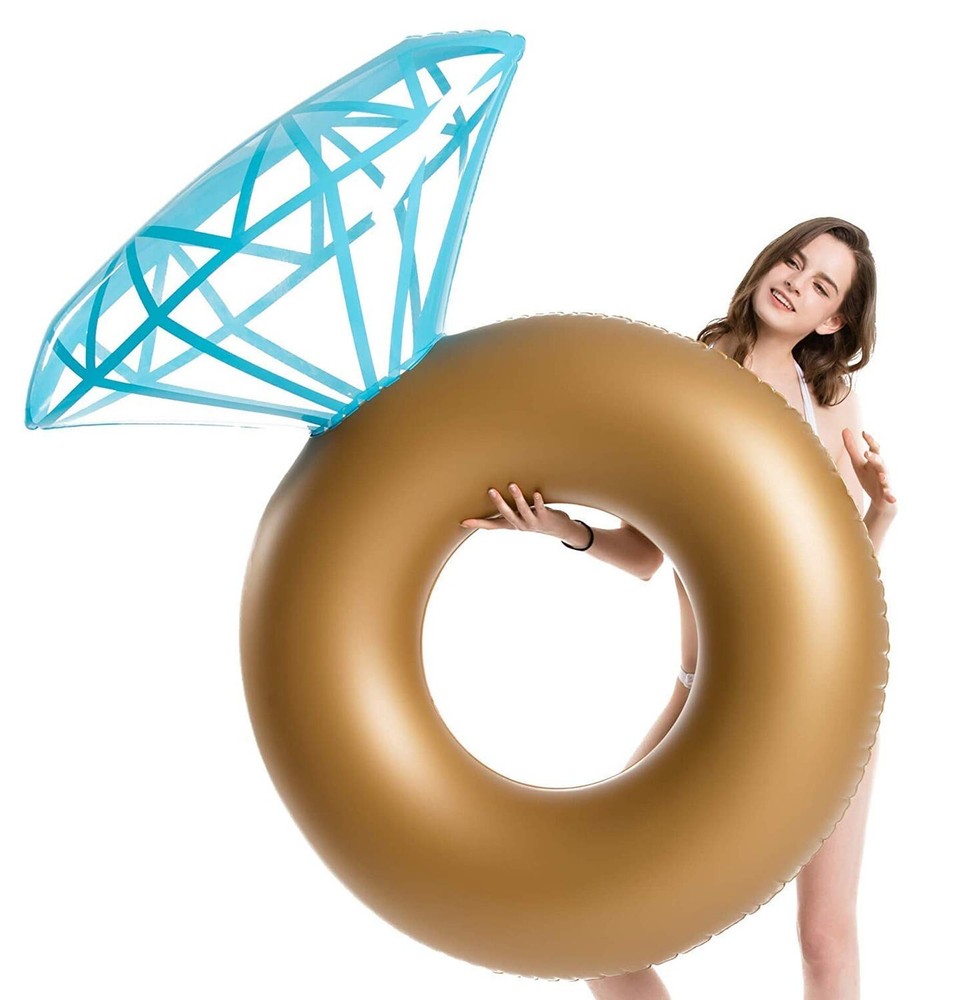 Jasonwell Inflatable Diamond Ring Pool Float - Engagement Ring Bachelorette P...