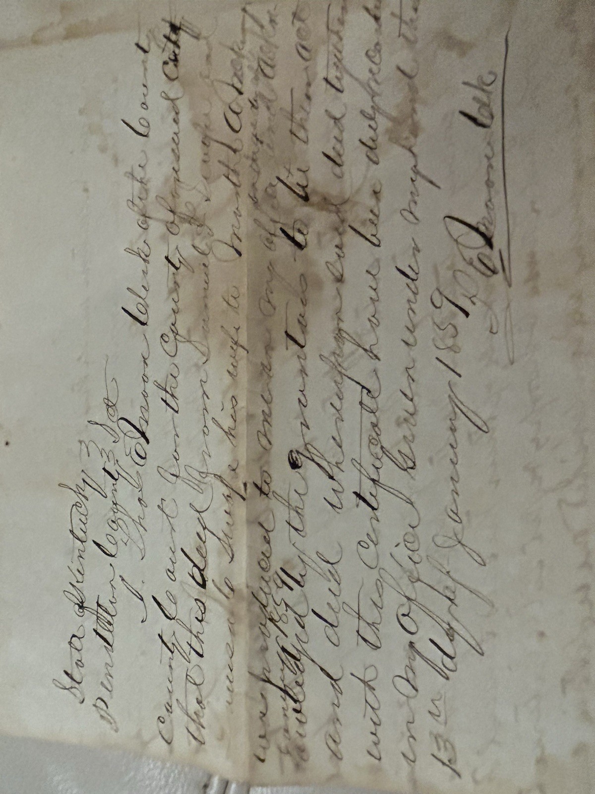 1859 Indenture Kentucky Antique Signed Document