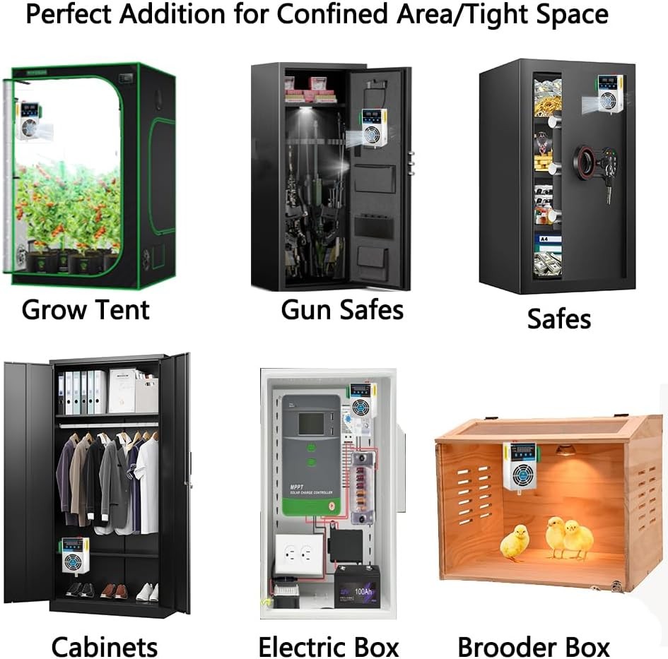 Grow Tent Dehumidifier, Smart Temperature and Humidity Controller with External