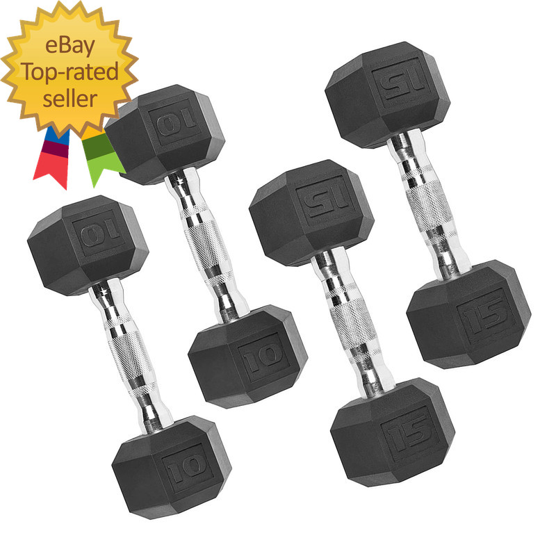 150Lb Rubber Hex Dumbbell Set