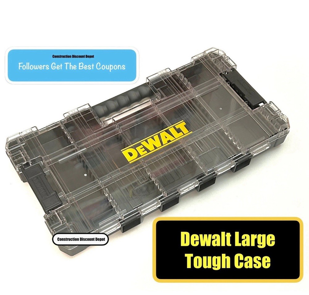 2 Pack Dewalt Black Large Tough Case Bit Holder Storage Organizer STACKABLE
