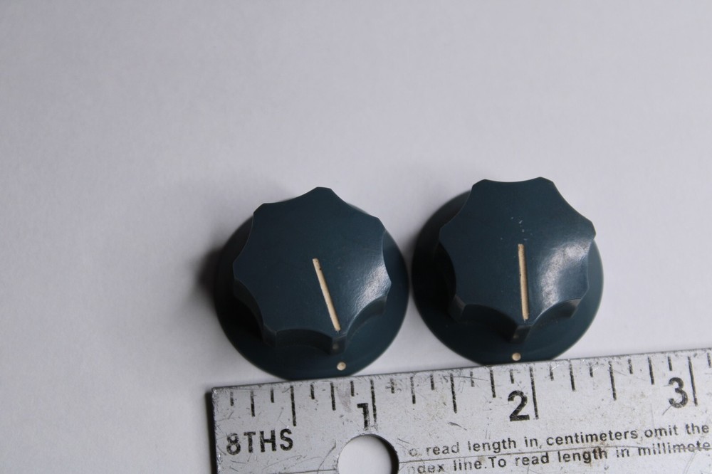 👀Vintage 1960's Precision Electronics - GRAY Bakelite Knobs 1-1/4" (PAIR)