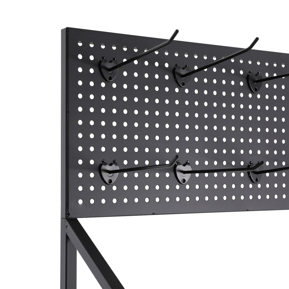 5 Tier Retail Display Stand Snack Candy Display Shelf w/ Hooks & Adjustable Feet