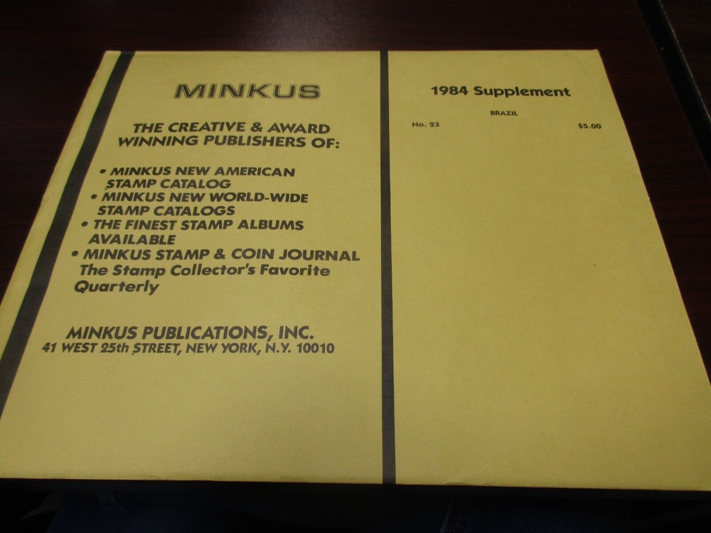 "MINKU" STAMP ALBUM  1984  SUPPLEMENT  BRAZIL   W/FREE SHP.