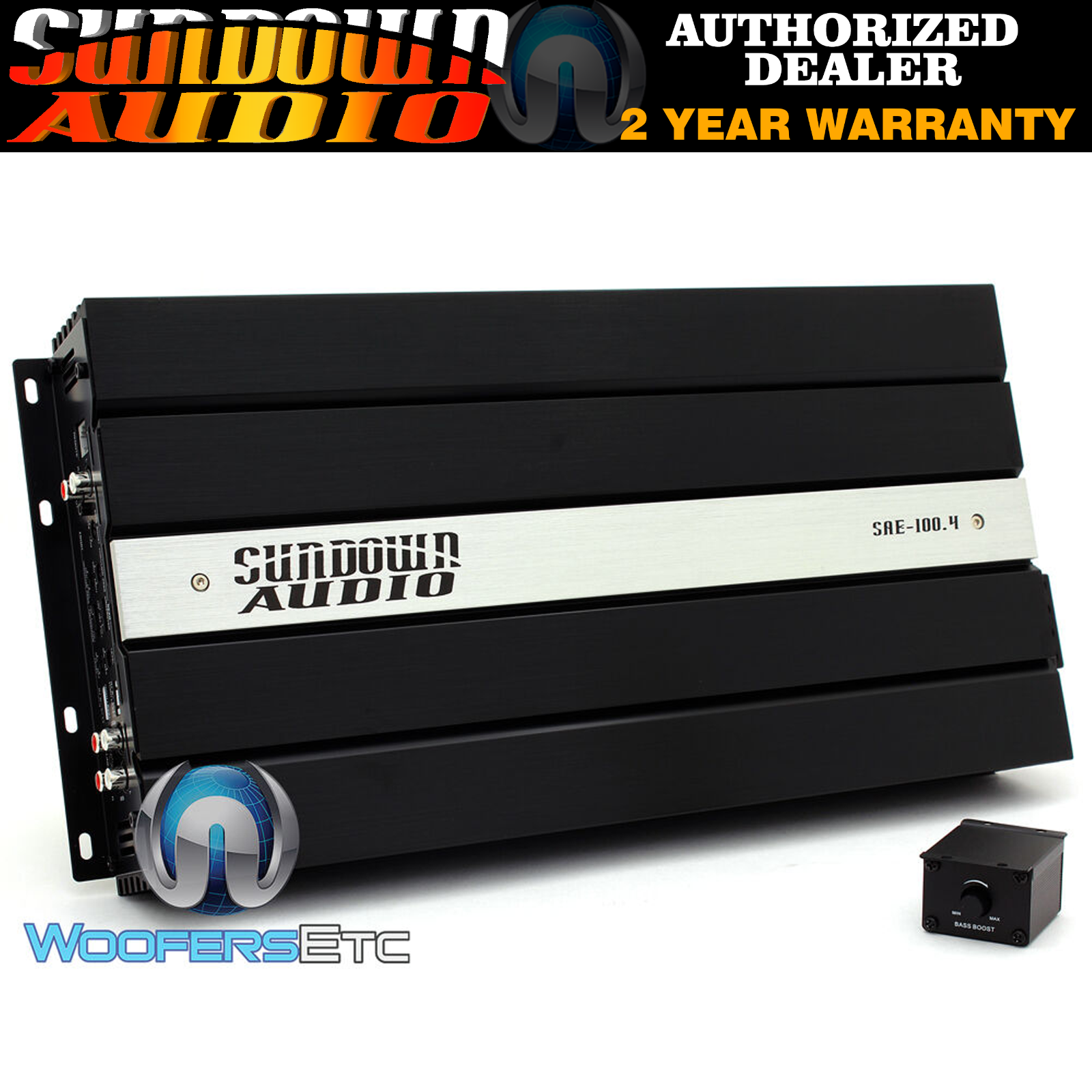 SUNDOWN AUDIO SAE-100.4 4-CHANNEL 600W RMS COMPONENT SPEAKERS TWEETERS AMPLIFIER
