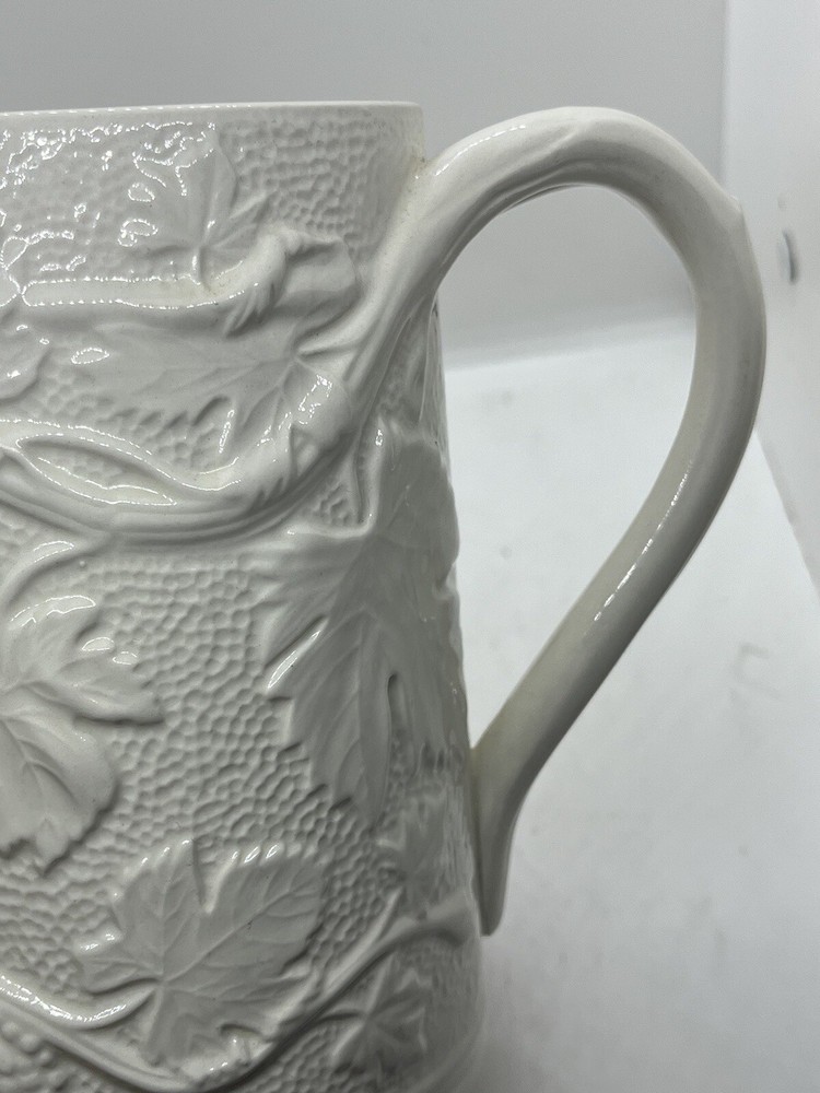 Vintage Spode Made In England Grape Vine White 6 1/8” Pitcher