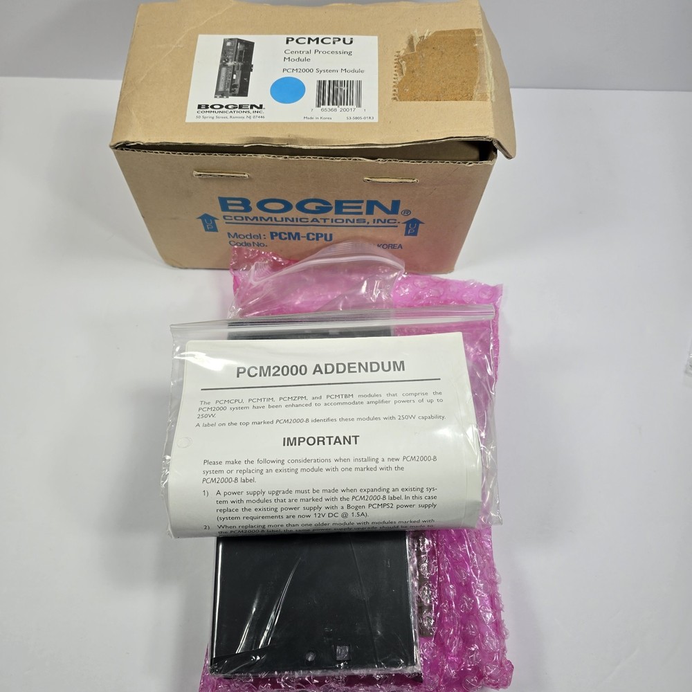 Bogen Model PCMCPU Central Processing Module PCM2000 System Module