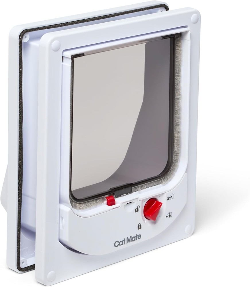 Weatherproof Electromagnetic Cat Door - 4-Way Lock for Security & Convenience