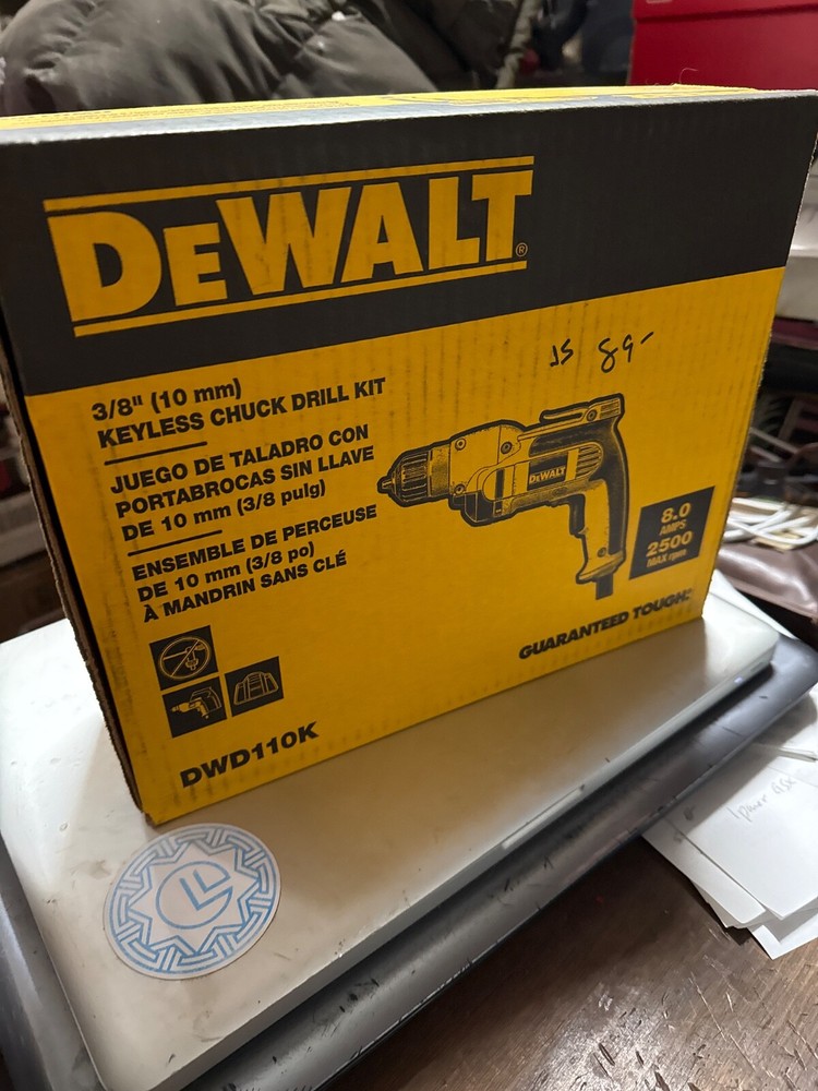 DeWalt 3/8” Keyless Chuck Drill Kit DWD110K
