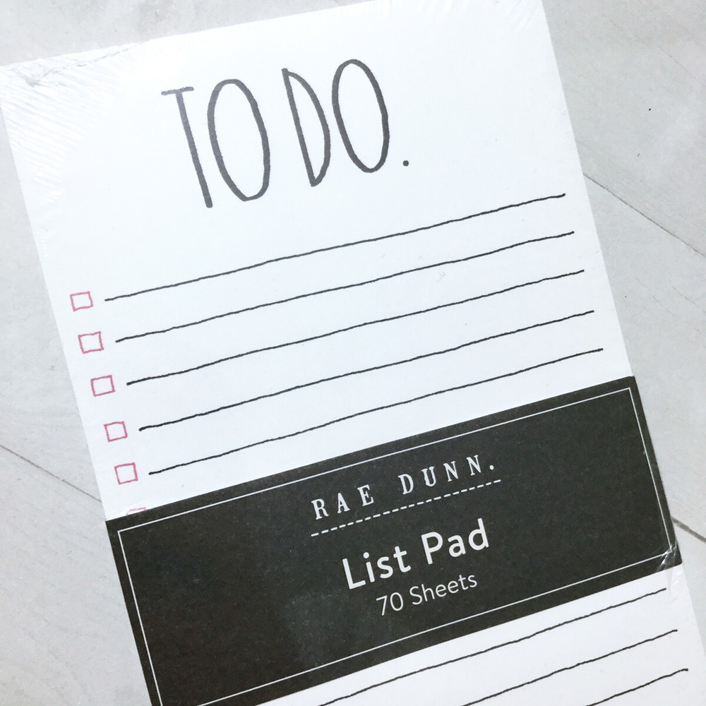 Rae Dunn List Note Pad 4x8 Memo To Do Designer
