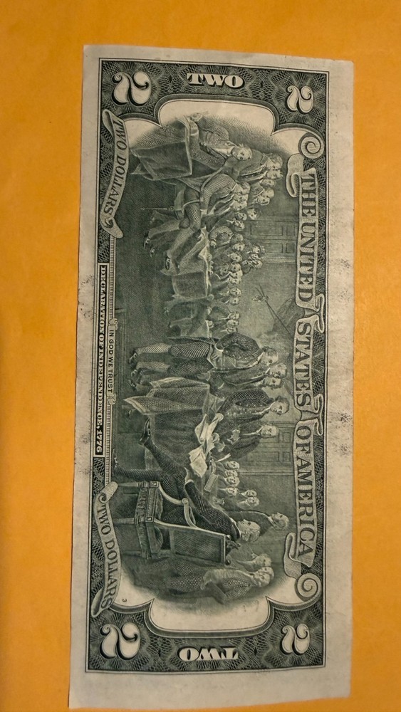 1976 $2 Two Dollar Bill Misscut/Misaligned
