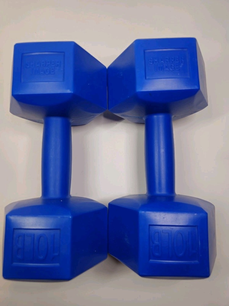 2 Sharper Image 10 lb Dumbbells Weights Exercise Equipment Workout