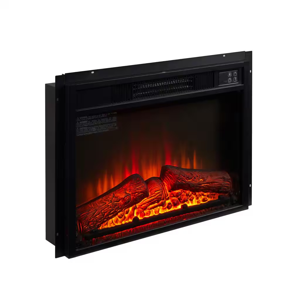 18 In. Electric Fireplace Insert in Black