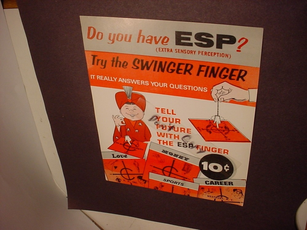 Bubble Gum Vending Machine Display Card ESP Swinger Finger